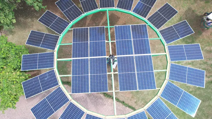 Drone view of a Solar Tree canopy from above