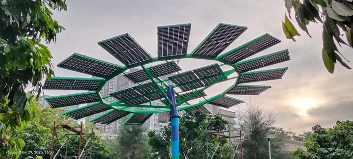 Imagine Powertree Solar Tree at sunset